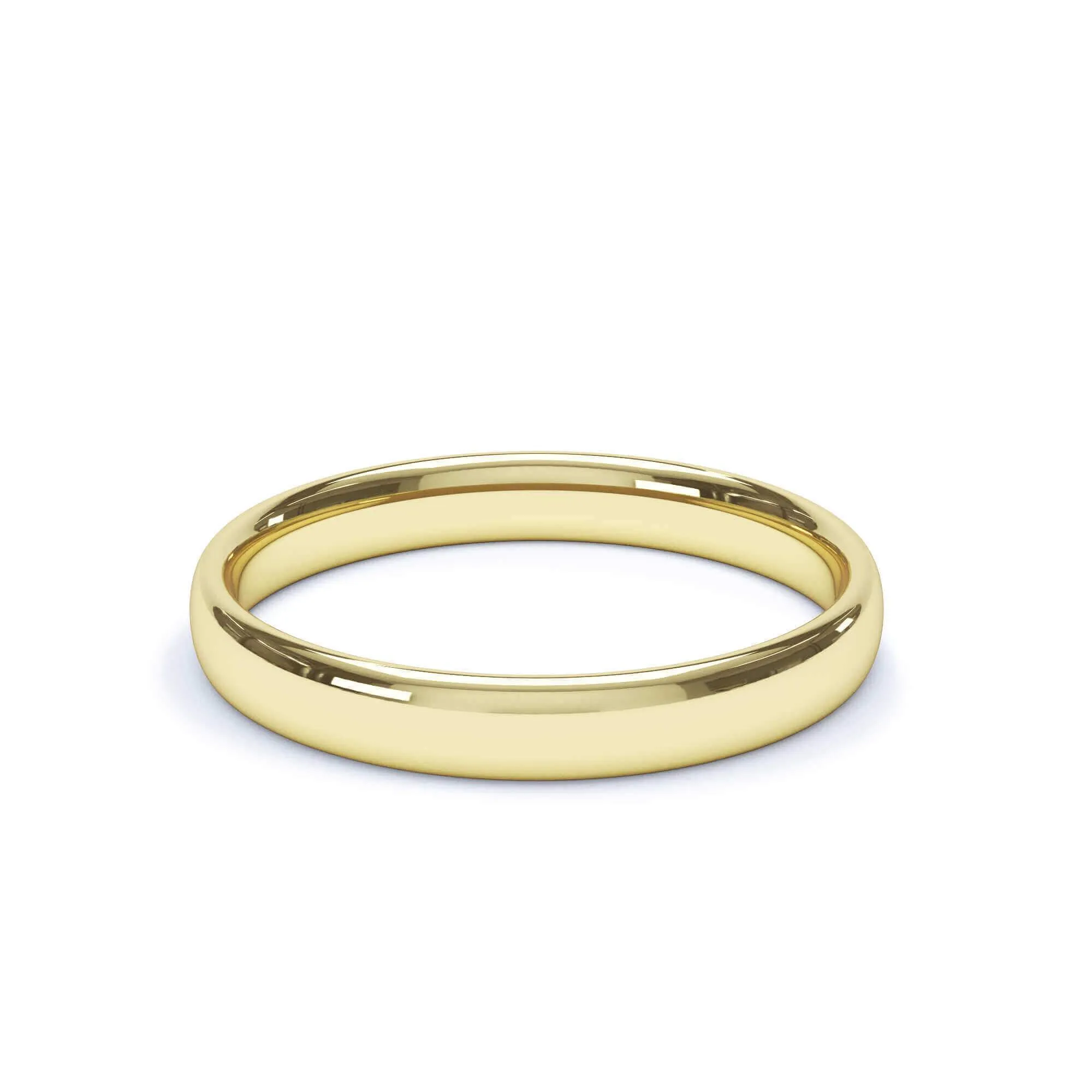 - Oval Profile Plain Wedding Ring 18k Yellow Gold