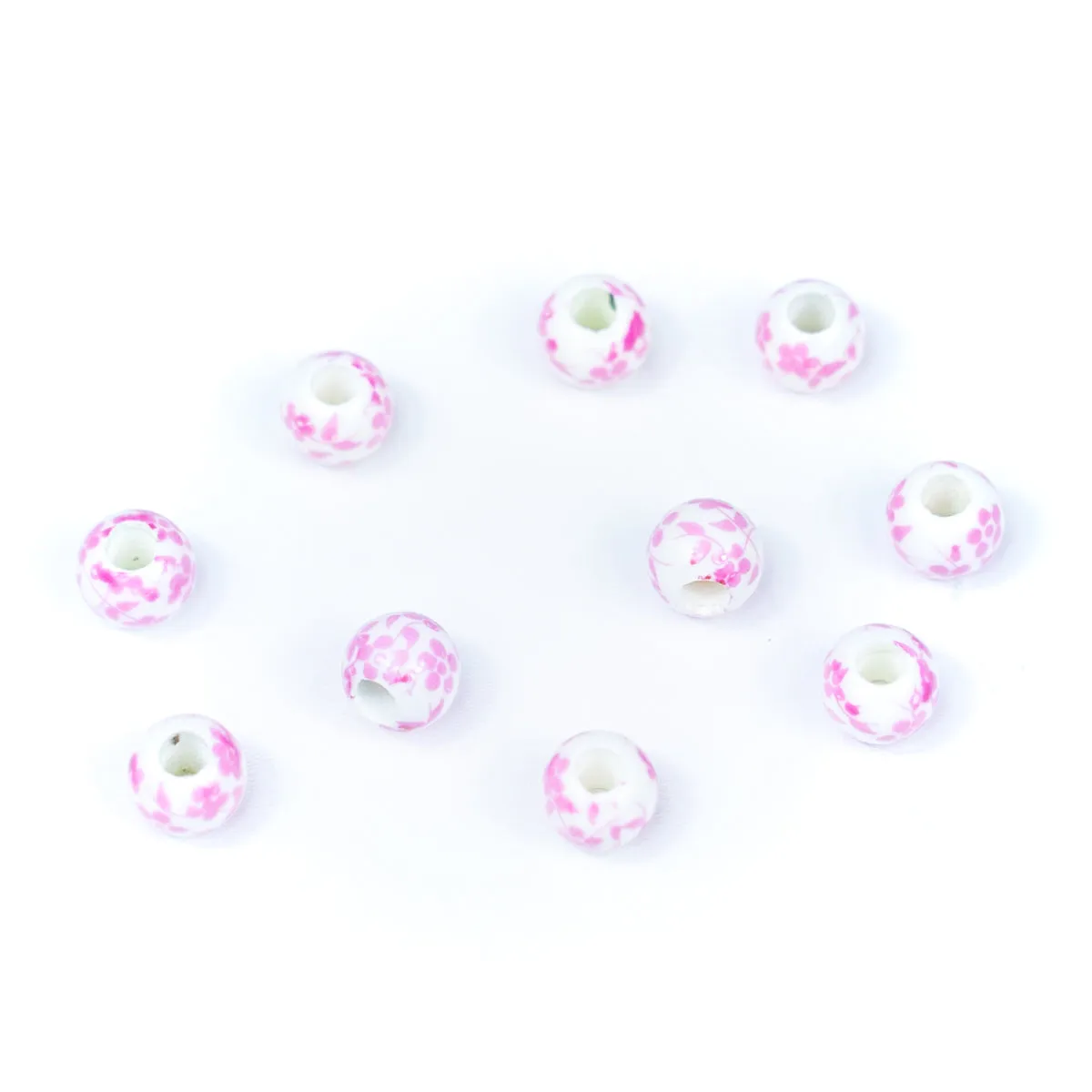 10pcs about 3mm round leather printed ceramic beads jewelry supplies jewelry finding D-5-3-200