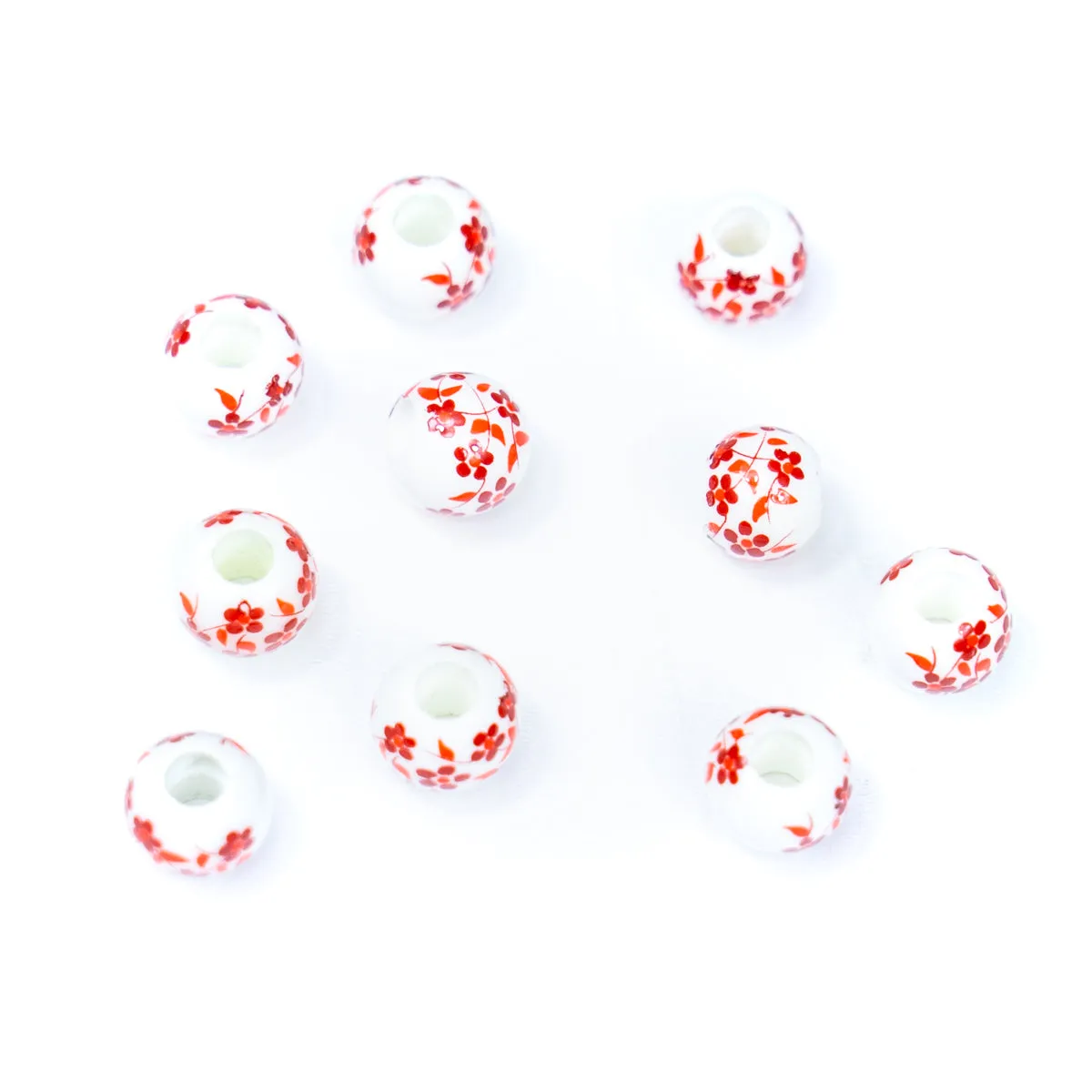 10pcs about 3mm round leather printed ceramic beads jewelry supplies jewelry finding D-5-3-200