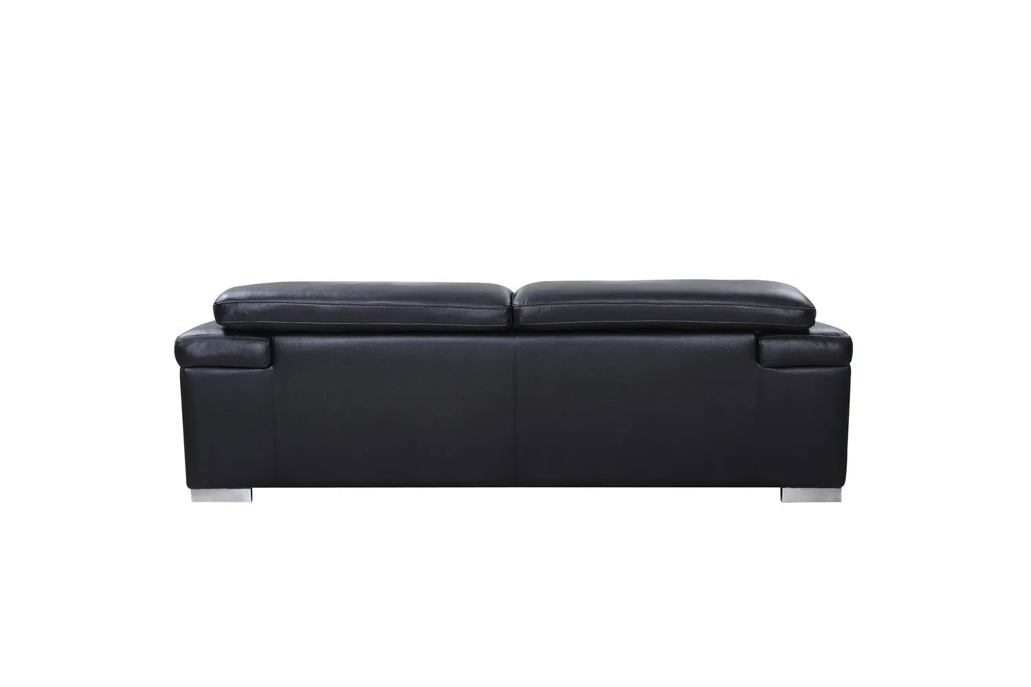 117" Modern Black Leather Sofa Set By Homeroots