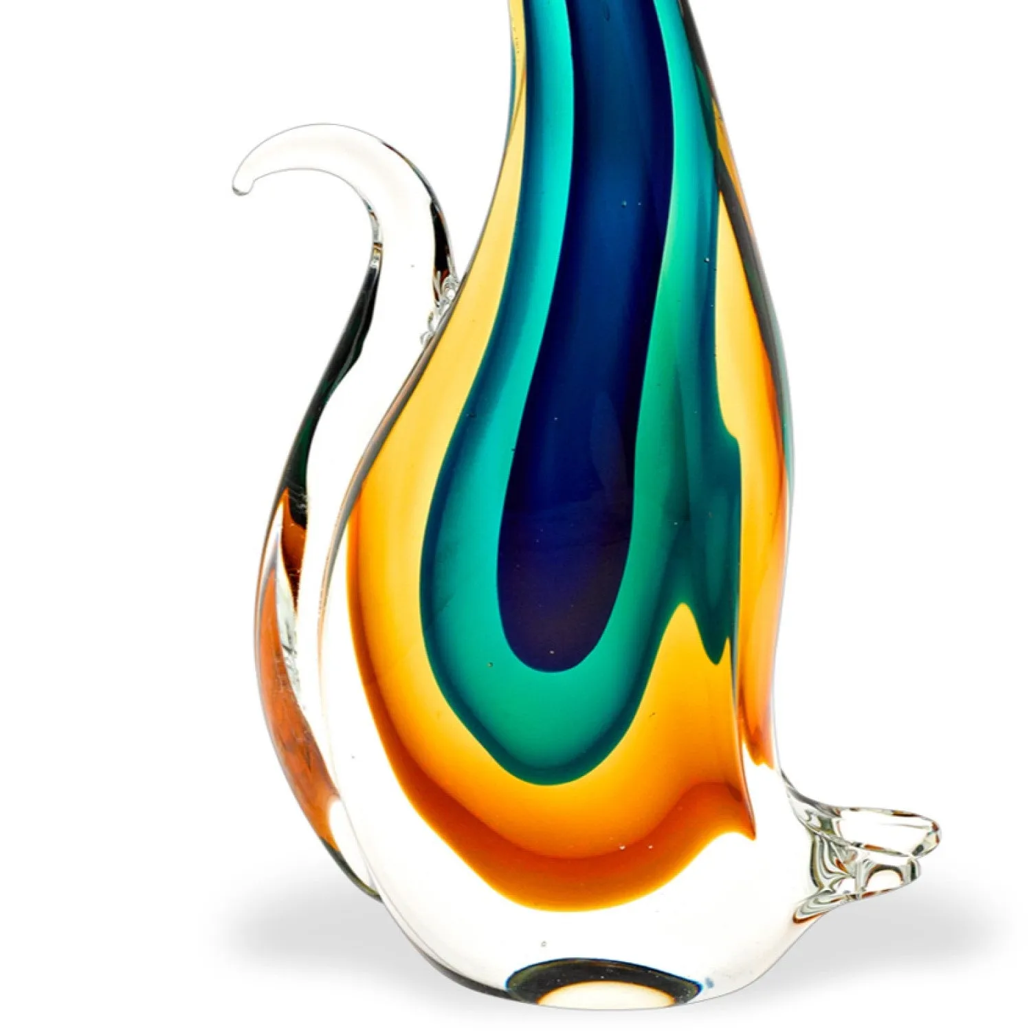 12 Mouth Blown MultiColor Feline Art Glass By Homeroots