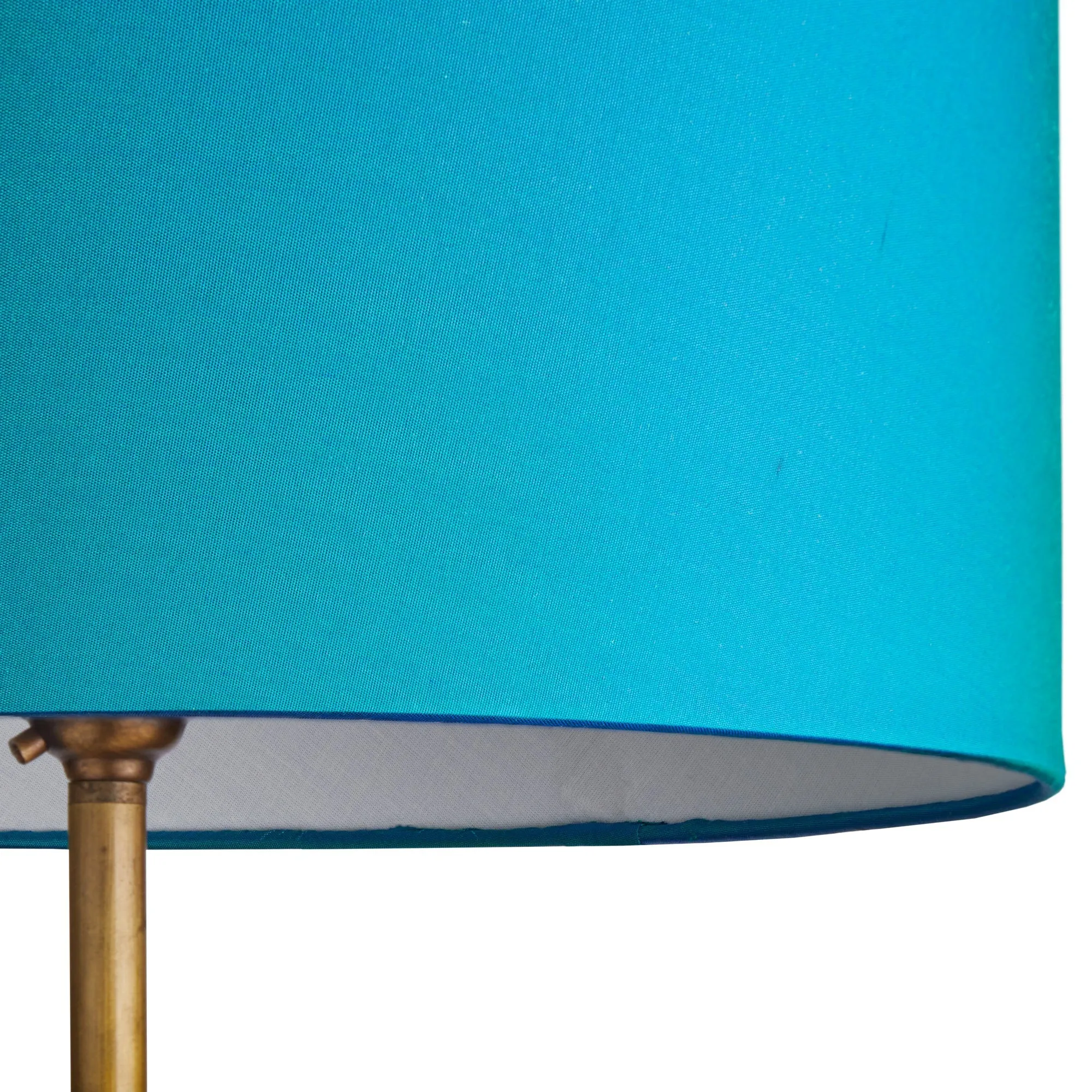 14cm short drum lampshade in peacock dupion silk