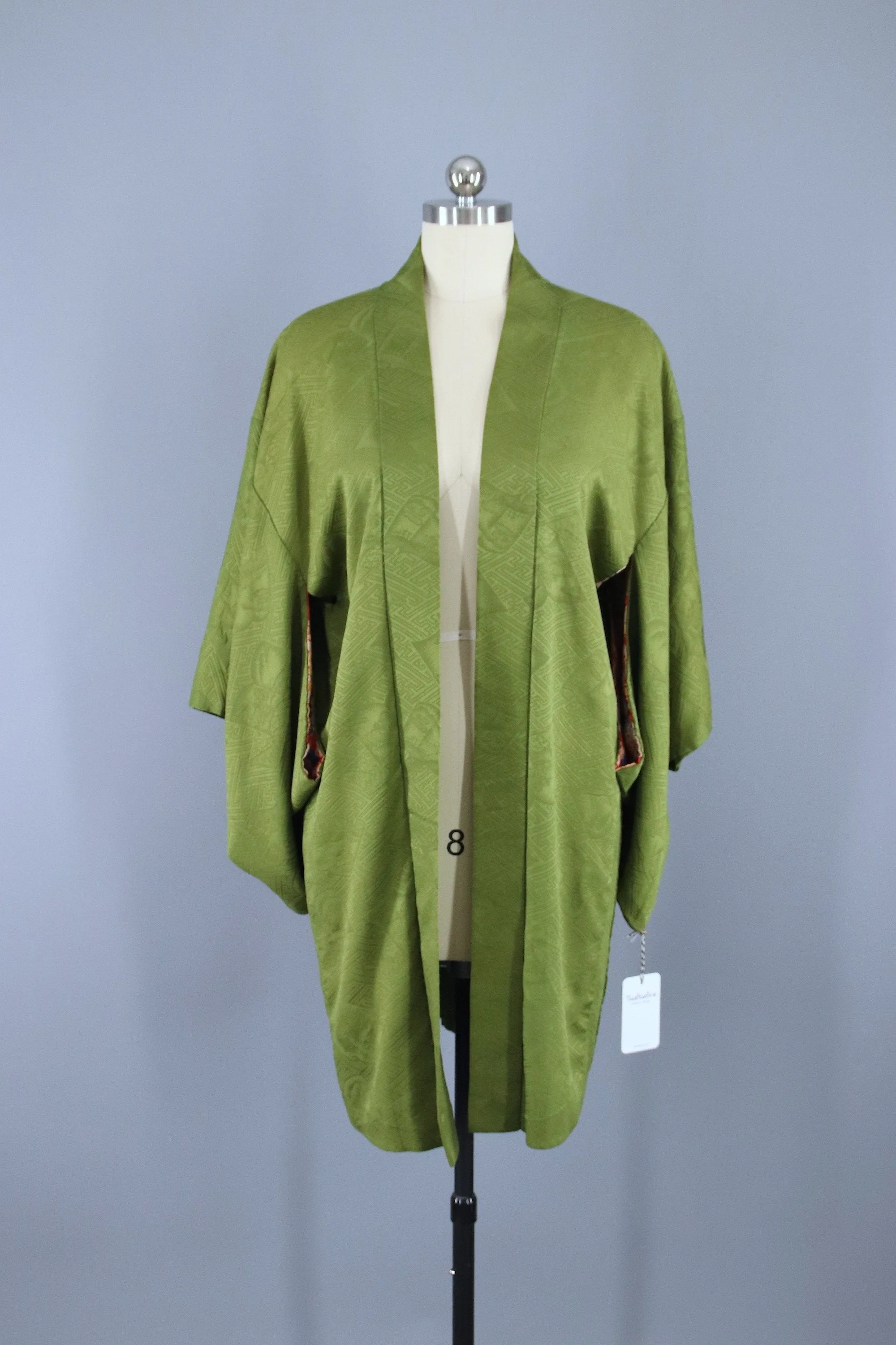 1930s Vintage Haori Kimono Jacket / Army Olive Green Books