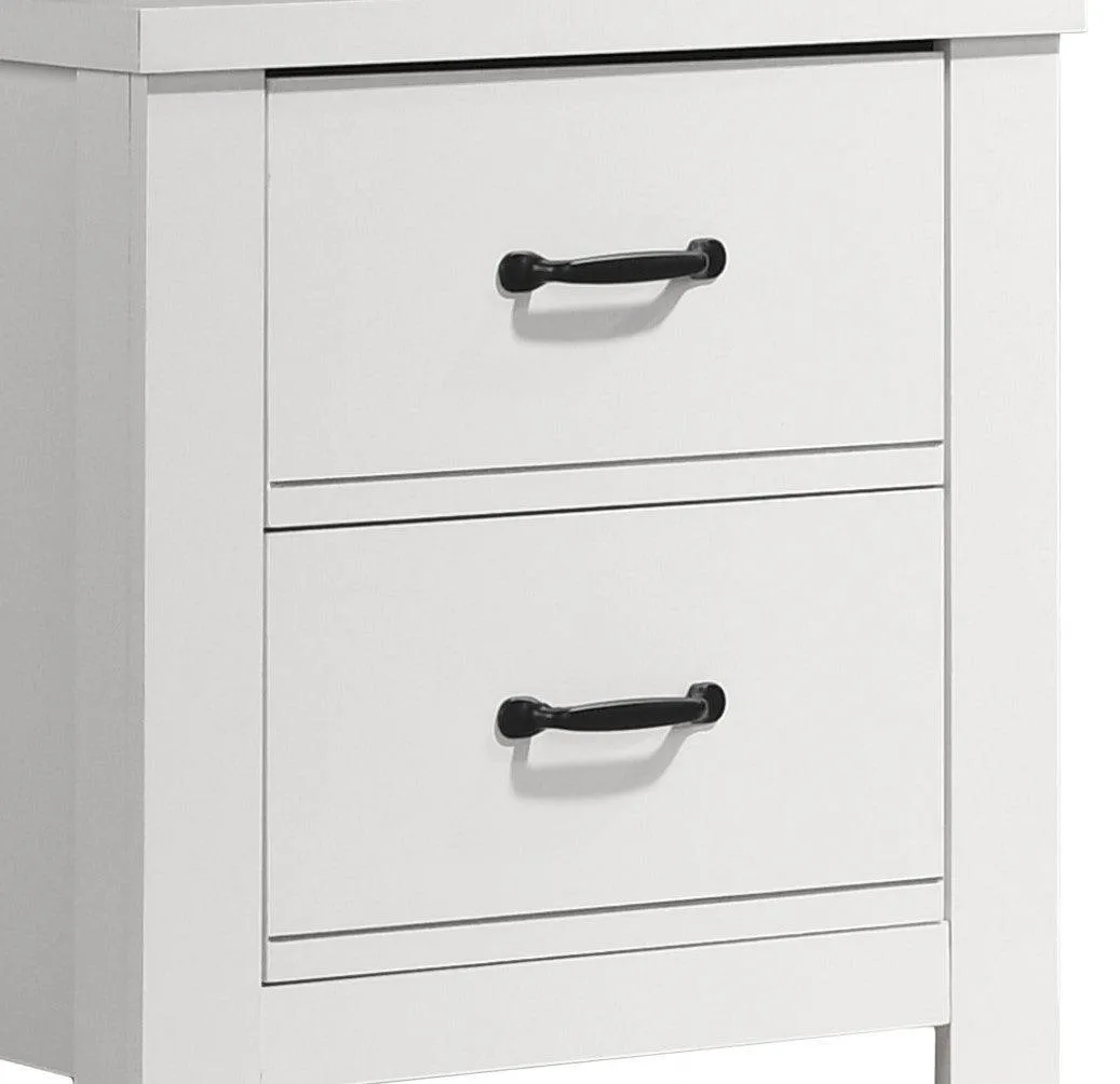 21.5" White 2-Drawer Nightstand Bedside Table