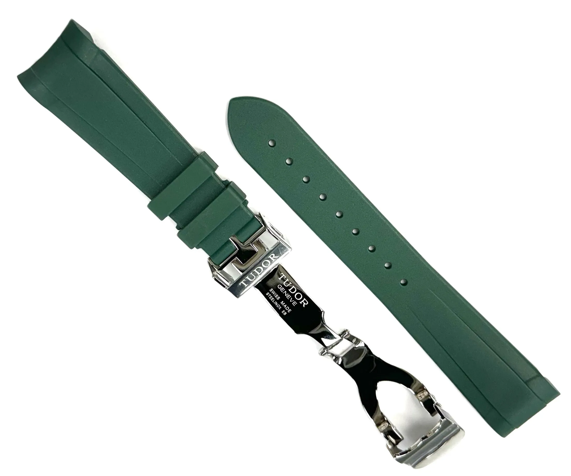 22mm High-Quality Rubber TUDOR Watch Band with Deployment Buckle