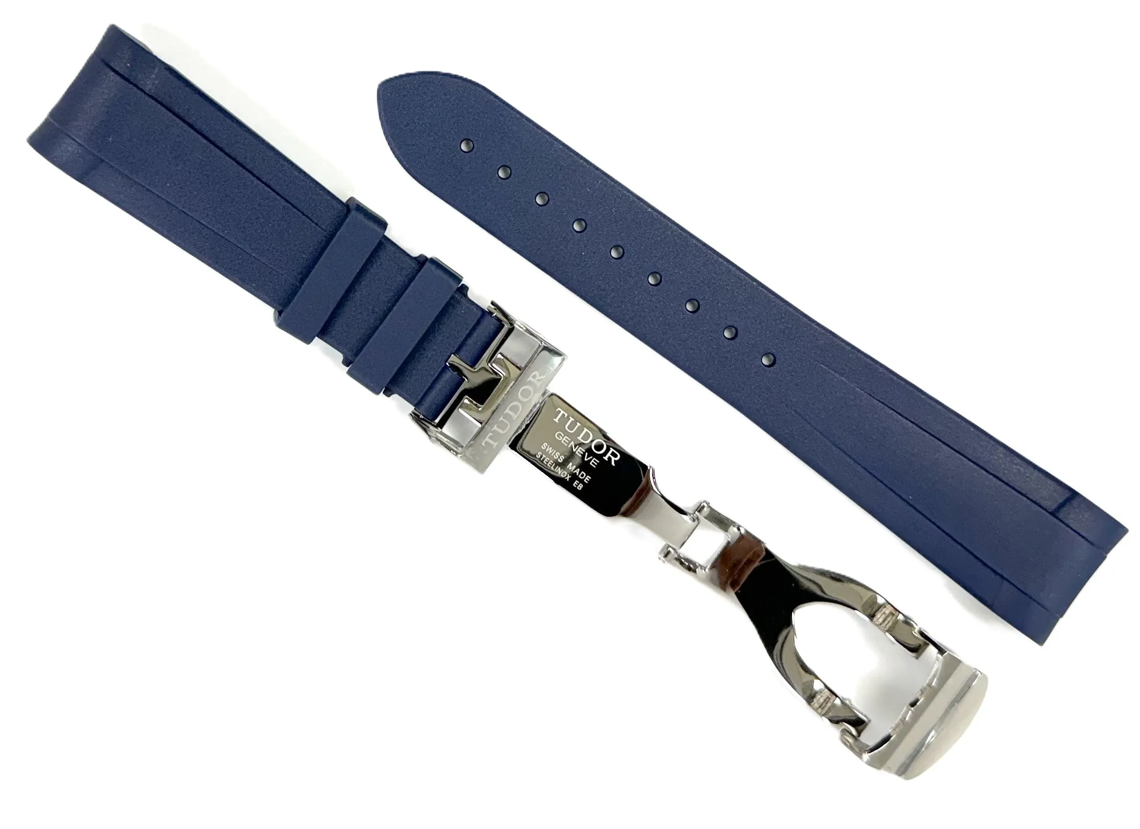 22mm High-Quality Rubber TUDOR Watch Band with Deployment Buckle