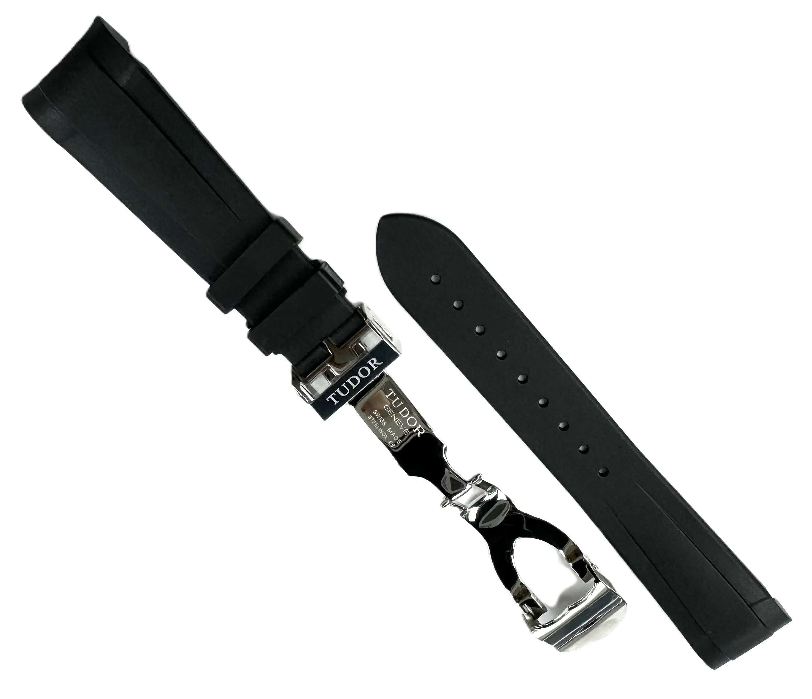 22mm High-Quality Rubber TUDOR Watch Band with Deployment Buckle