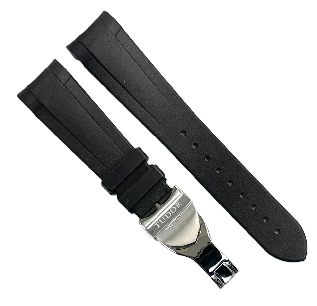 22mm High-Quality Rubber TUDOR Watch Band with Deployment Buckle