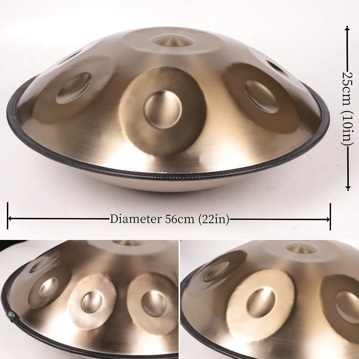 440HZ Steel Tongue Drum Percussion Instrument Handpan Drum in D Minor 10 Notes