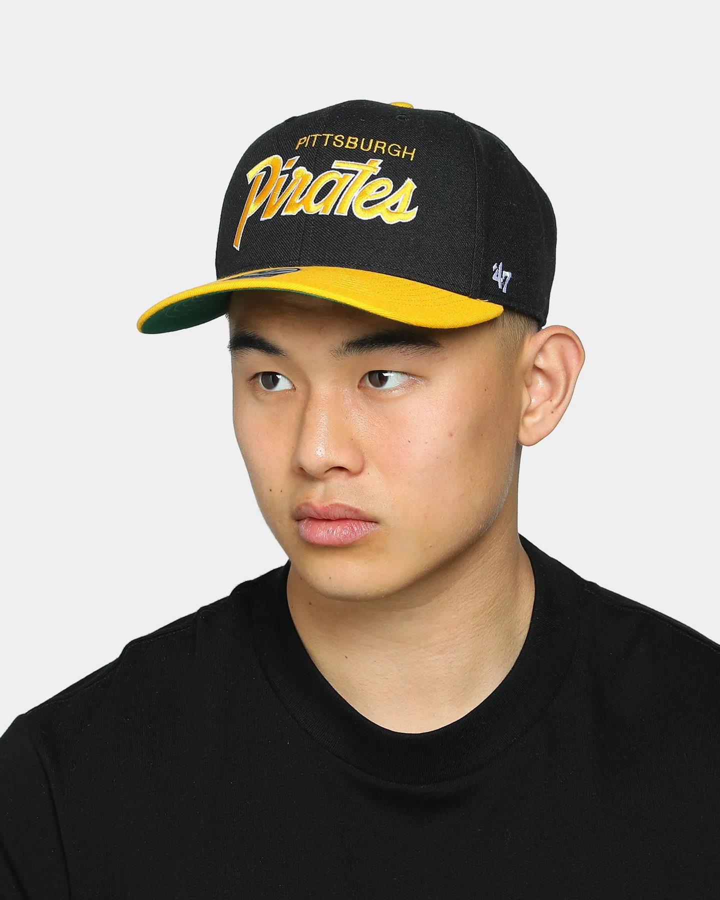 47 Brand Men's Pittsburgh Pirates Script MVP DP Snapback Black/Gold