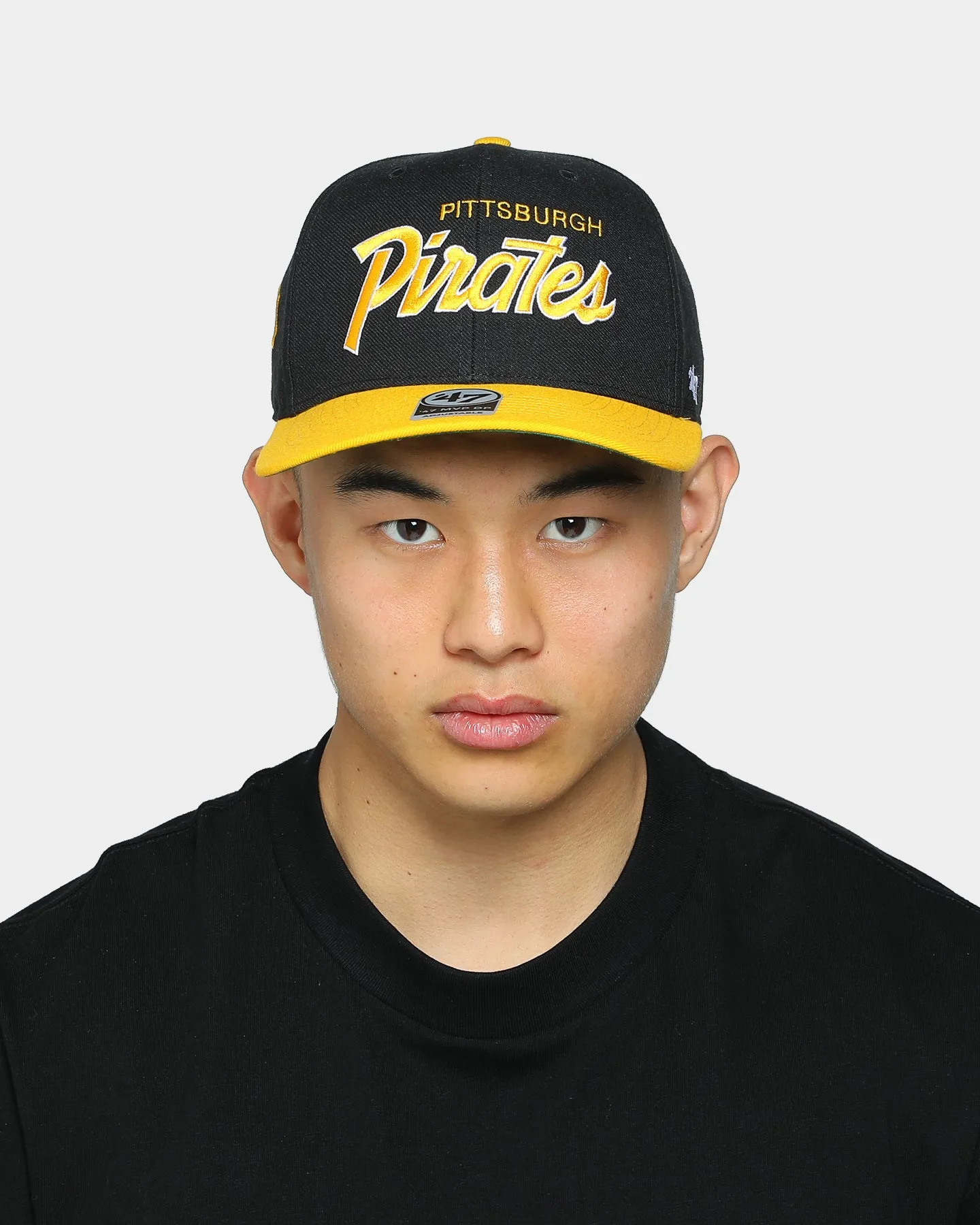 47 Brand Men's Pittsburgh Pirates Script MVP DP Snapback Black/Gold