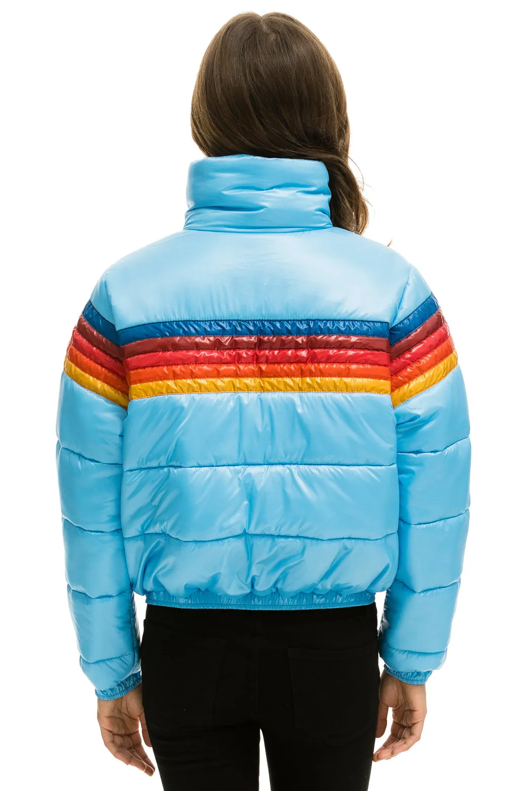 5 STRIPE LUXE APRES PUFFER JACKET - GLOSSY SKY