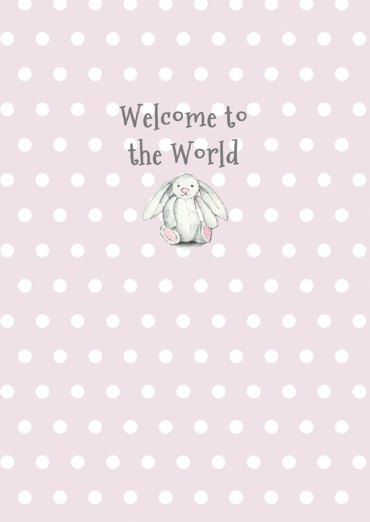 A6 Greeting Card with Ceramic Keepsake - Baby Girl Bunny