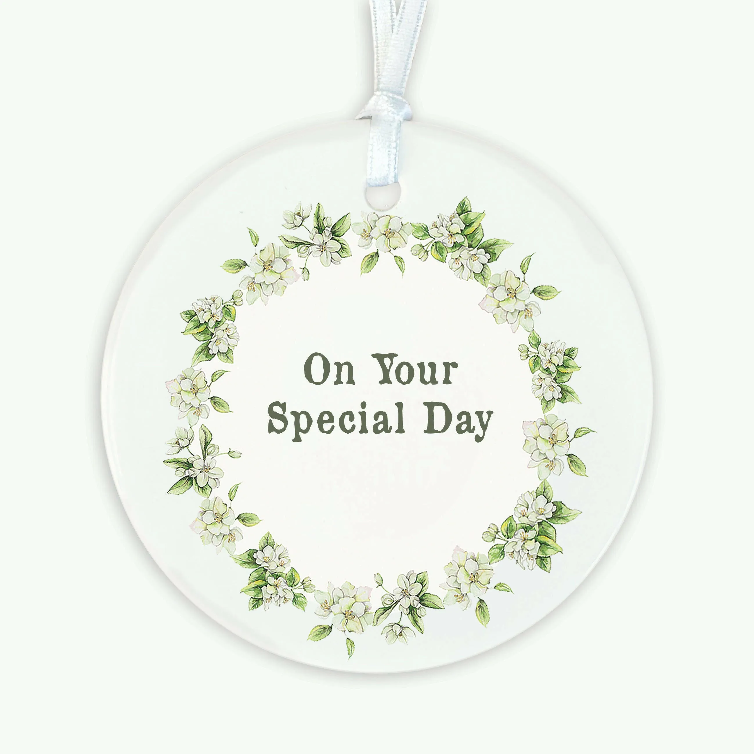 A6 Greeting Card with Ceramic Keepsake - Special Day Wreath