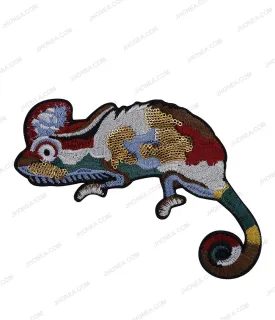 Abstract Colorful Chameleon Sequins Patch for Fashion Clothing