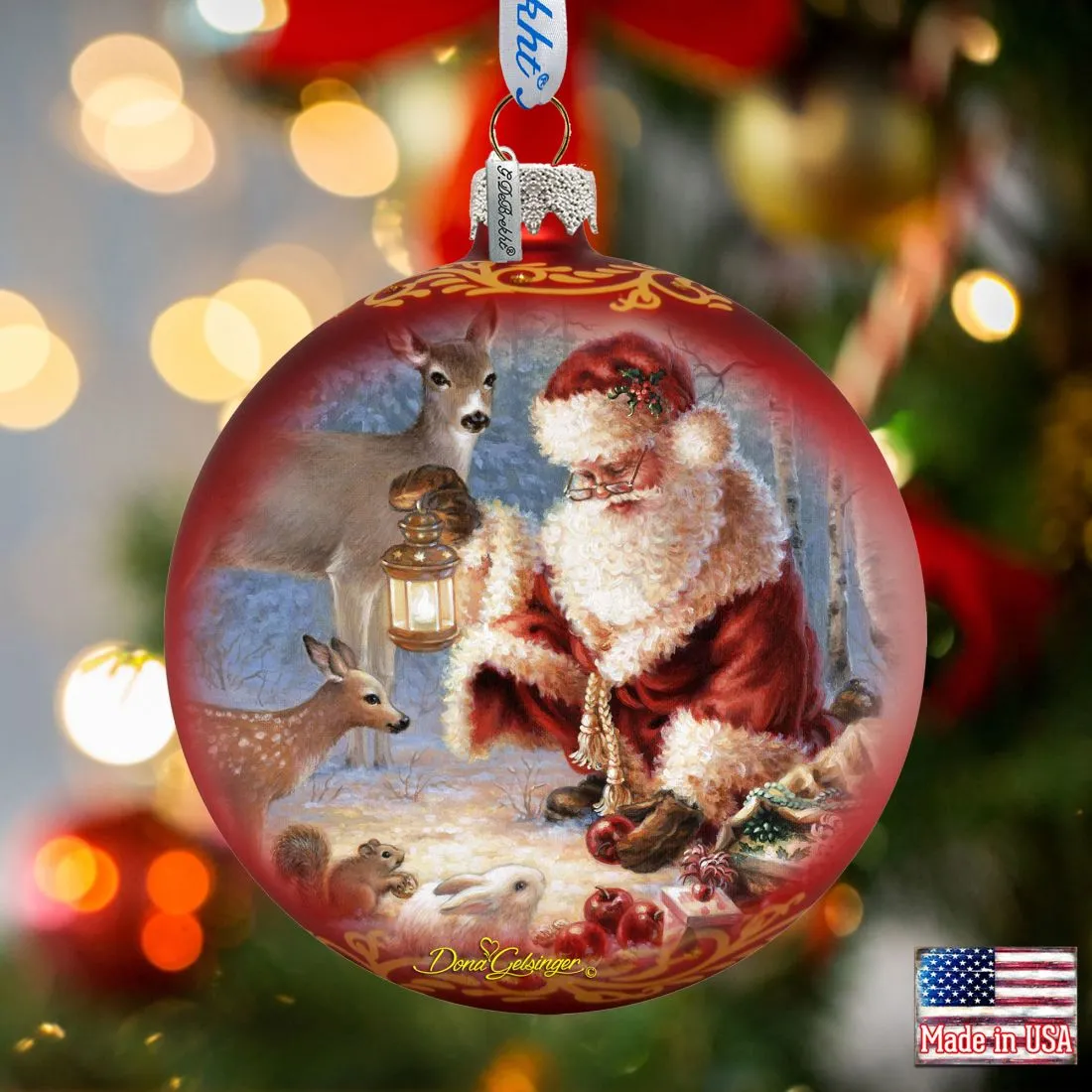 Abundance of Joy Glass Ornament Limited Edition by D Gelsinger - Christmas Santa Snowman Decor - 73890-0104