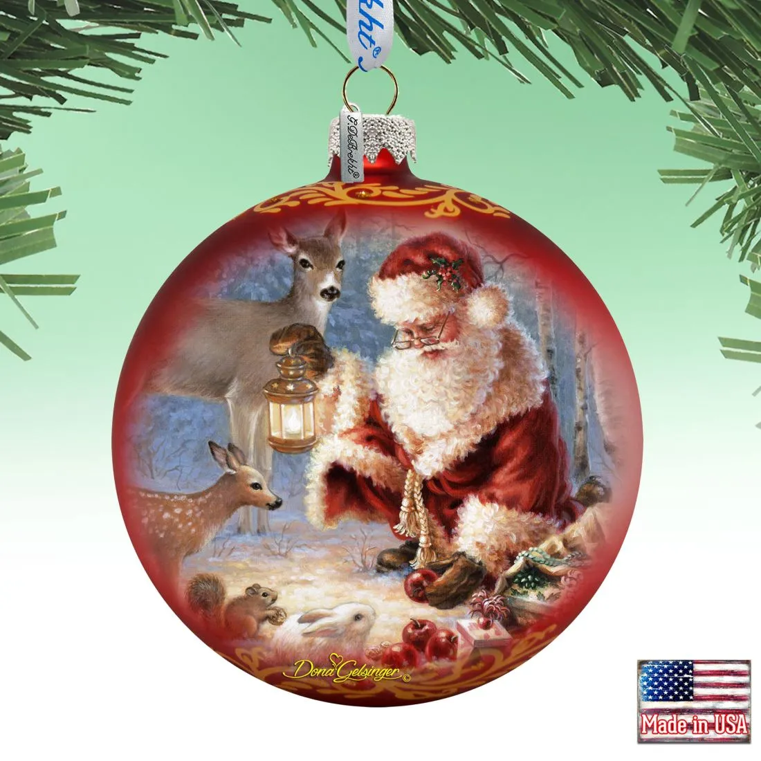 Abundance of Joy Glass Ornament Limited Edition by D Gelsinger - Christmas Santa Snowman Decor - 73890-0104