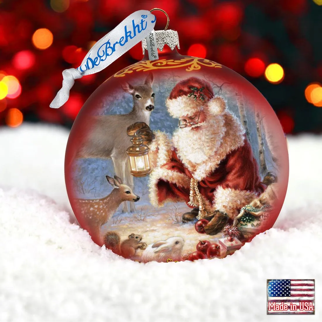 Abundance of Joy Glass Ornament Limited Edition by D Gelsinger - Christmas Santa Snowman Decor - 73890-0104