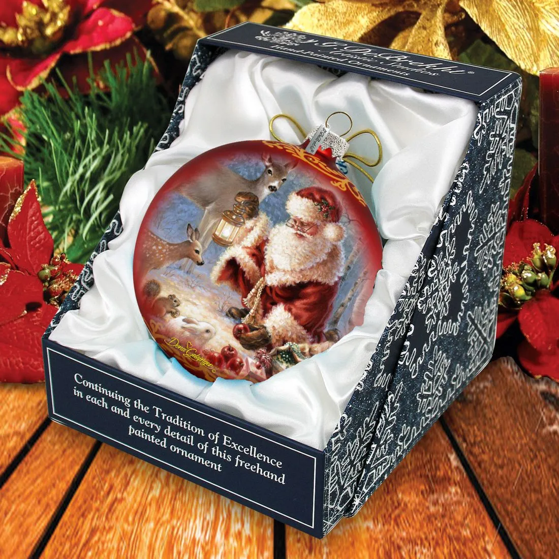 Abundance of Joy Glass Ornament Limited Edition by D Gelsinger - Christmas Santa Snowman Decor - 73890-0104