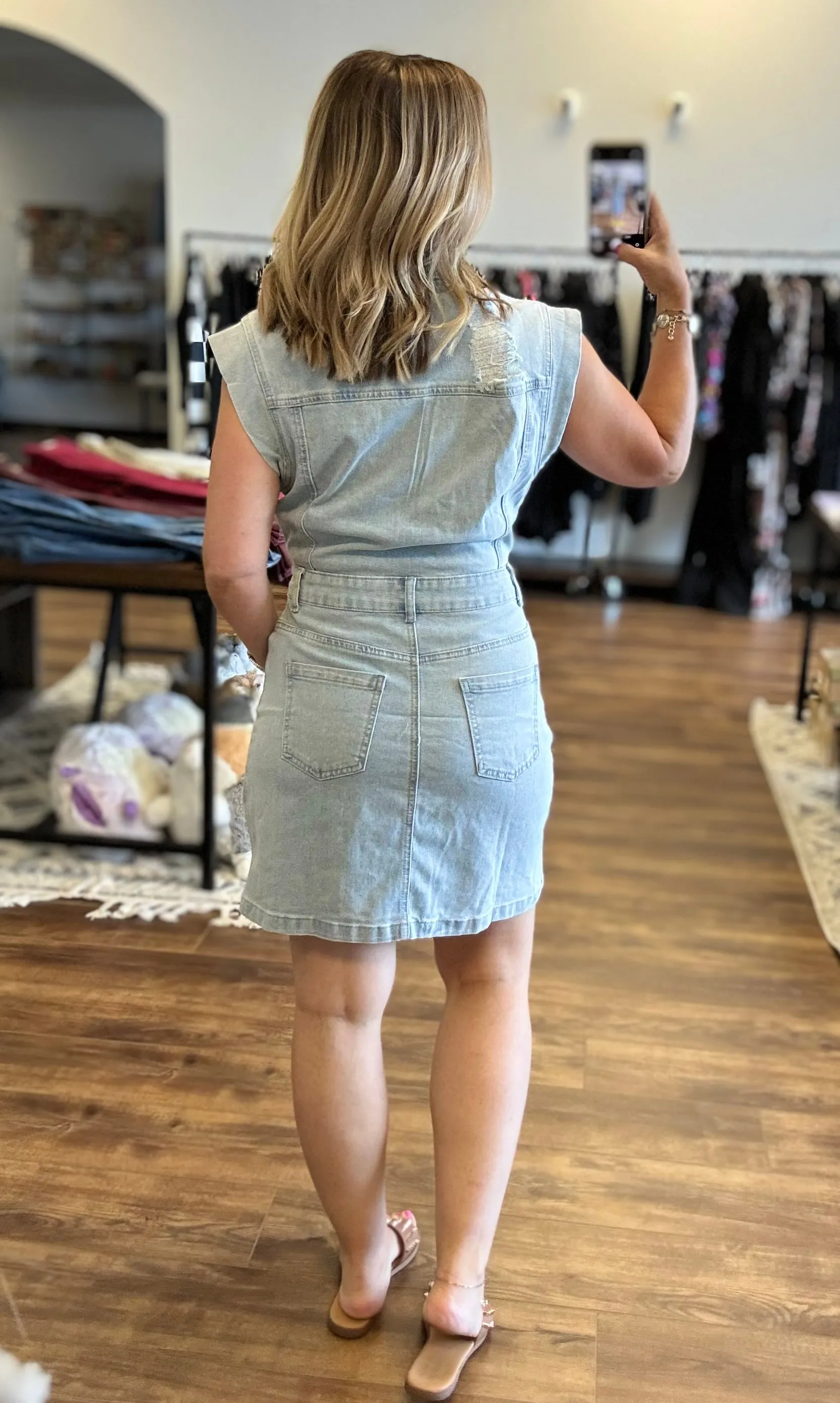 Acid Wash Denim Dress