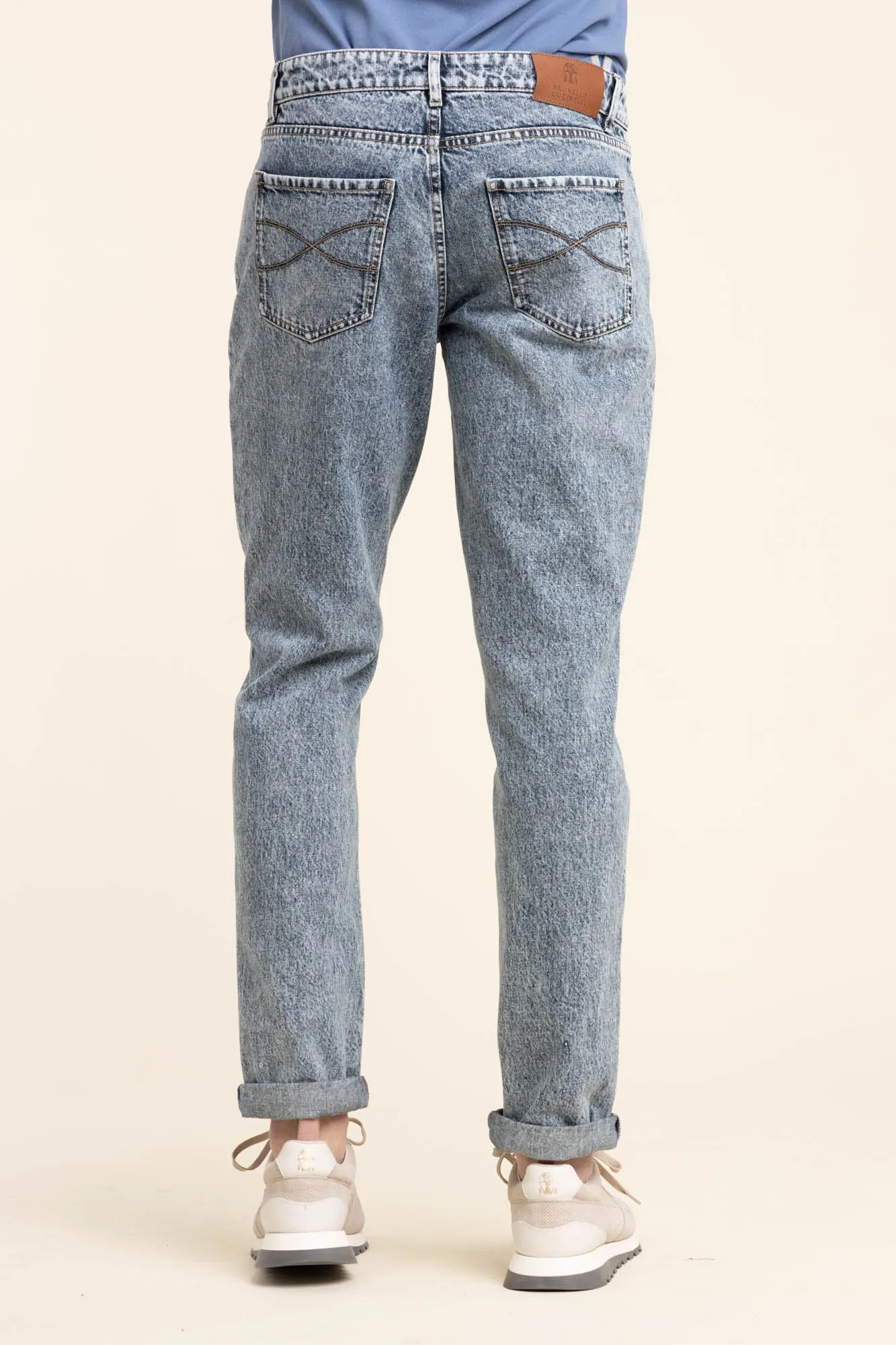 Acid Wash Traditional Five-Pocket Pants