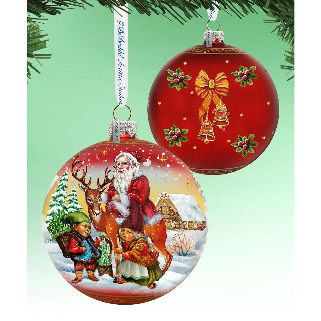 Adoration Ball in Red Glass Ornament - Limited Edition by G DeBrekht Nativity Holiday Dcor - 73864R