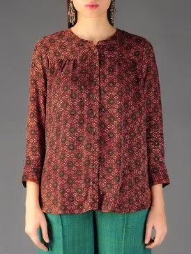 Ajrakh printed button-down shirt