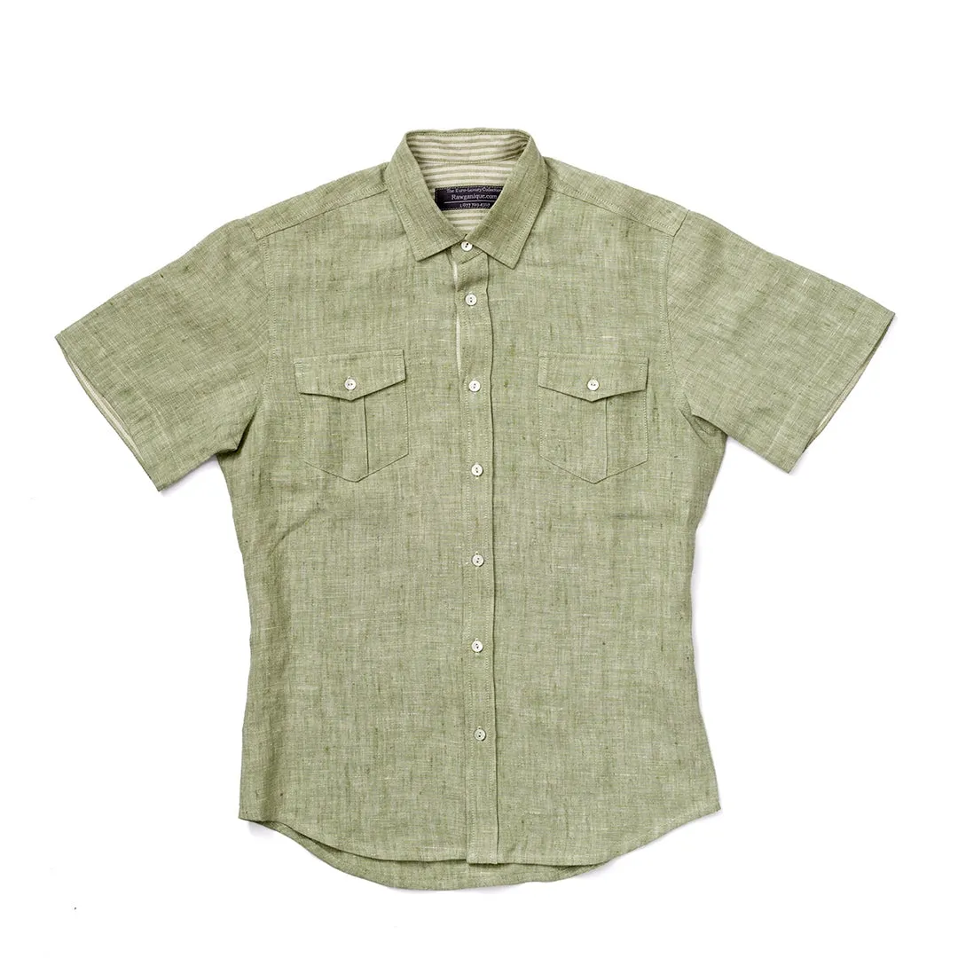 AMSTERDAM Slim-Fit Short-Sleeve 100% Organic Hemp Shirt