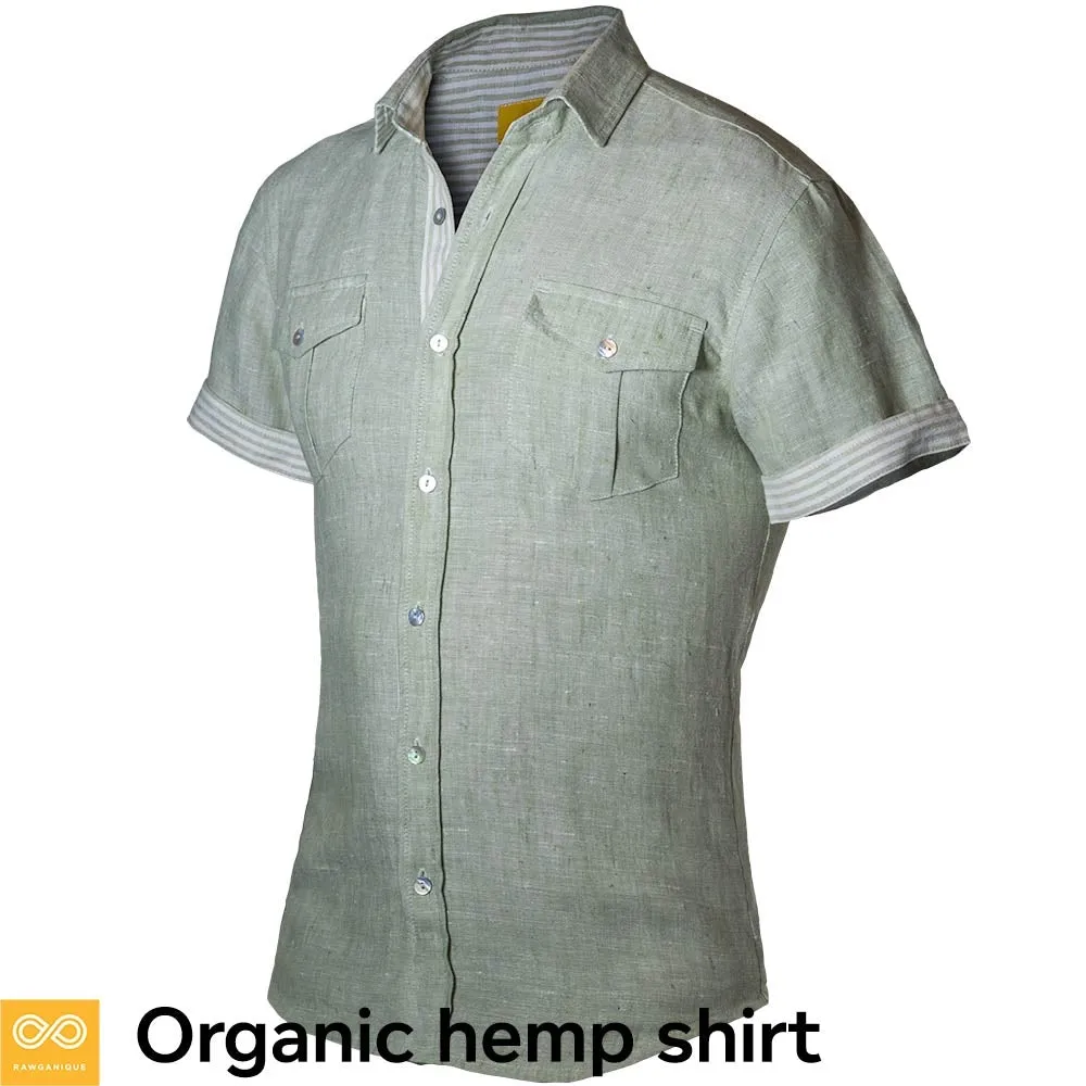 AMSTERDAM Slim-Fit Short-Sleeve 100% Organic Hemp Shirt