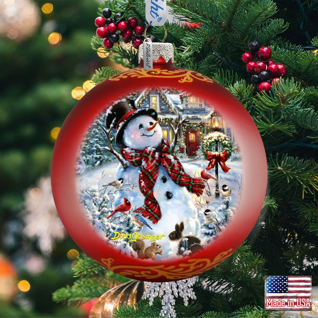 An Old-fashioned Christmas Glass Ornament by D. Gelsinger - Christmas Santa Snowman Décor - 71117-1563