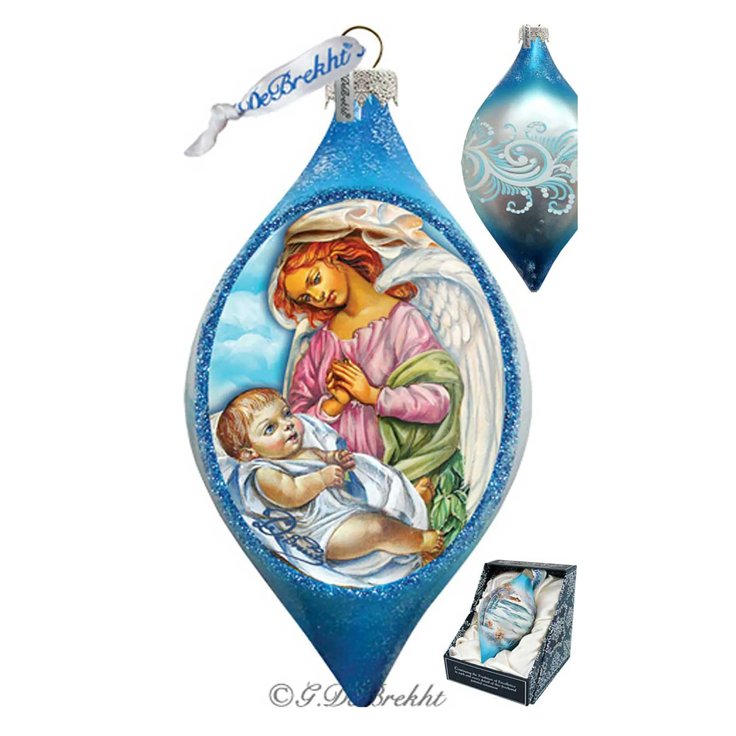 Angelic Touch Drop Glass Ornament by G. DeBrekht - Nativity Holiday Décor - 757-022