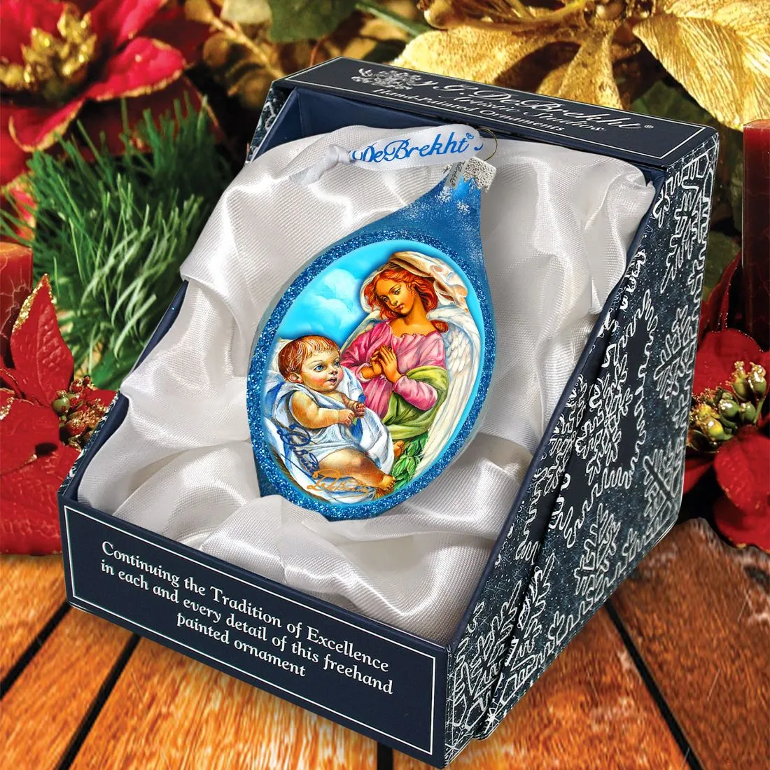 Angelic Touch Drop Glass Ornament by G. DeBrekht - Nativity Holiday Décor - 757-022