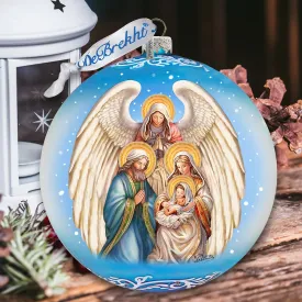 Angel's Divine Presence Nativity Lg Glass Ornament by G. Debrekht - Nativity Holiday Décor - 73934