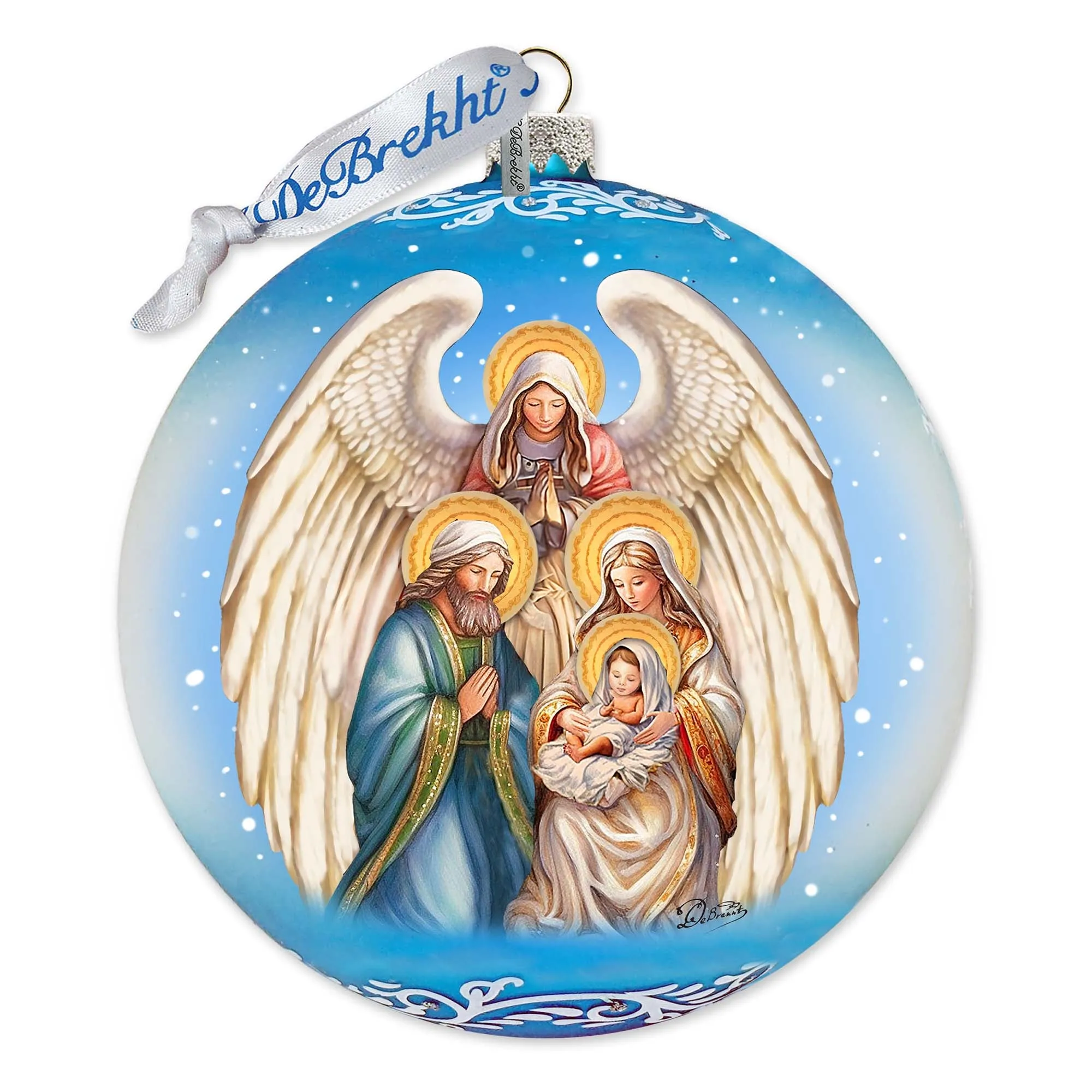 Angel's Divine Presence Nativity Lg Glass Ornament by G. Debrekht - Nativity Holiday Décor - 73934