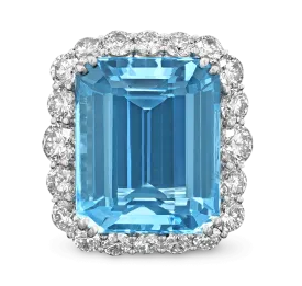 Aquamarine and Diamond Ring, 20.45 Carats