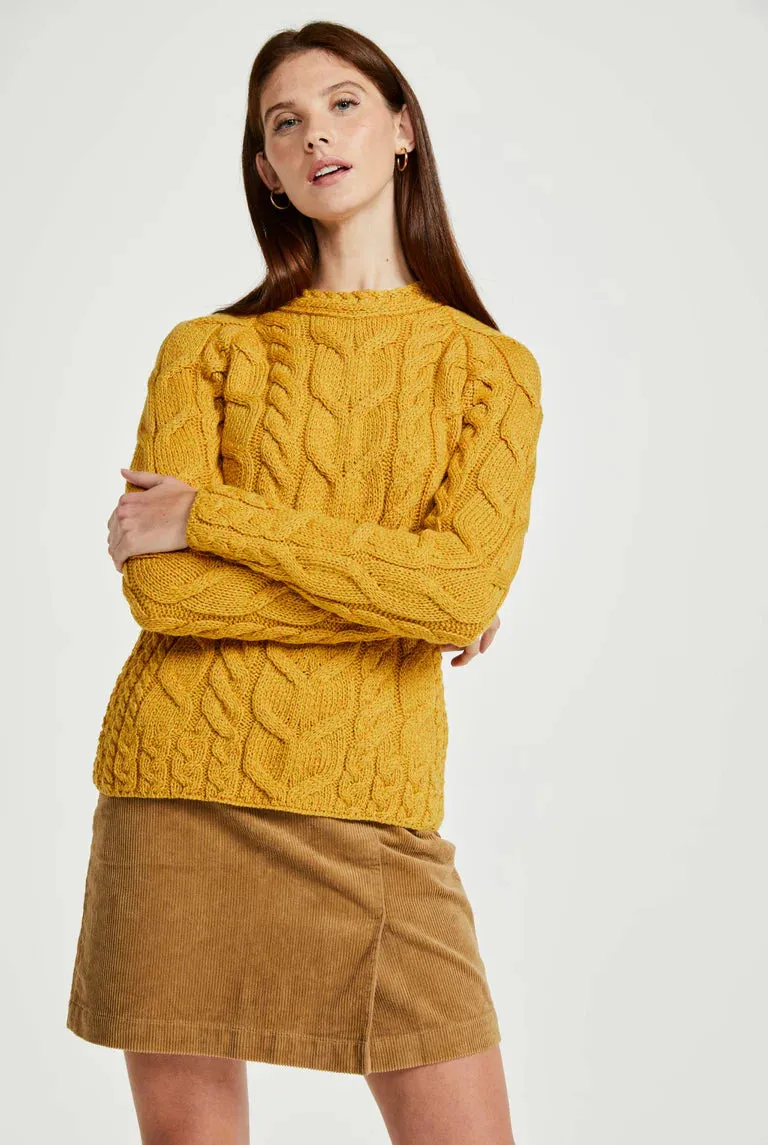 Aran - Listowel Aran Cabled Sweater - Yellow