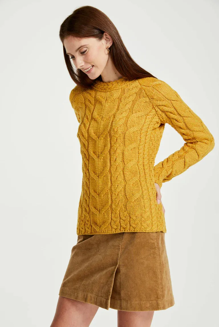 Aran - Listowel Aran Cabled Sweater - Yellow