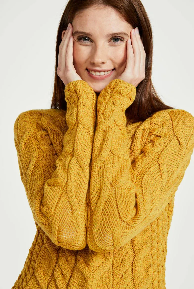 Aran - Listowel Aran Cabled Sweater - Yellow