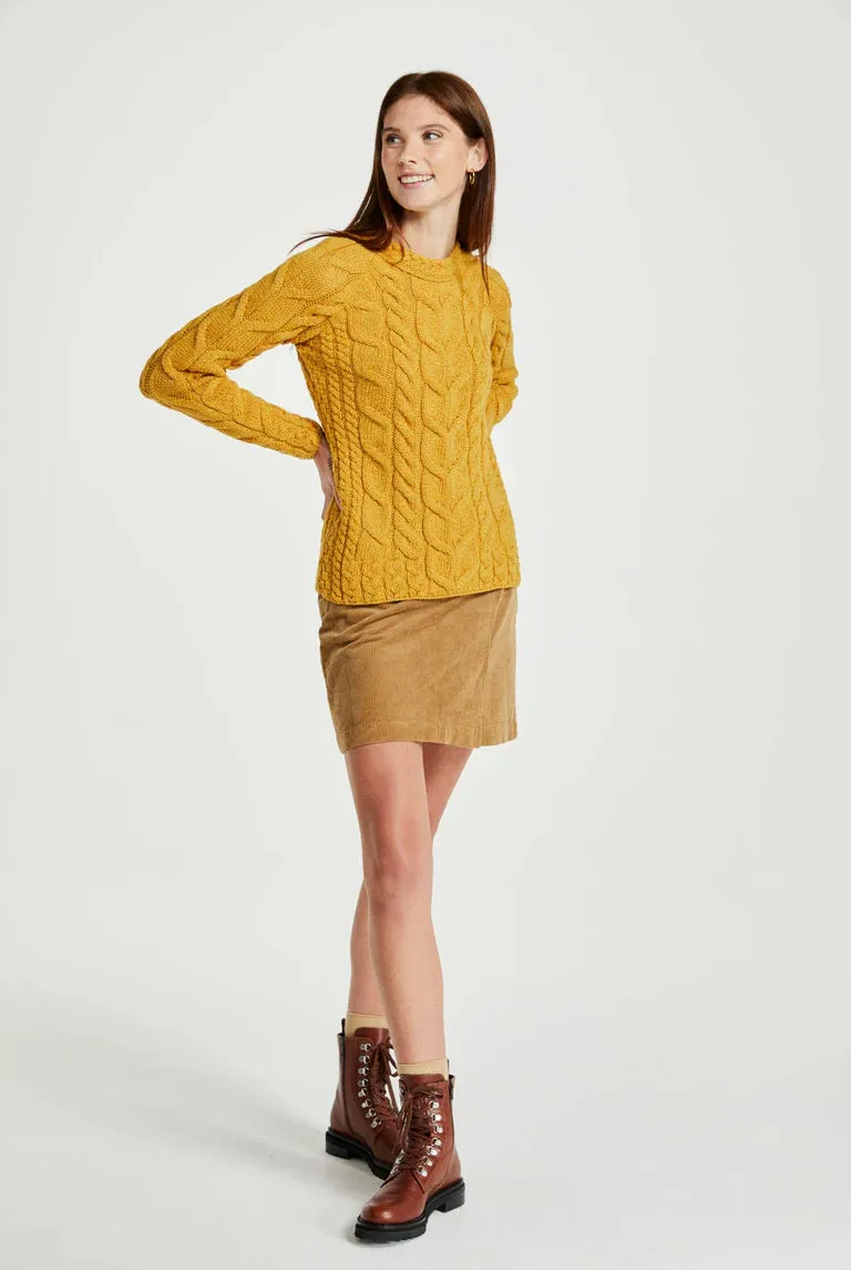 Aran - Listowel Aran Cabled Sweater - Yellow