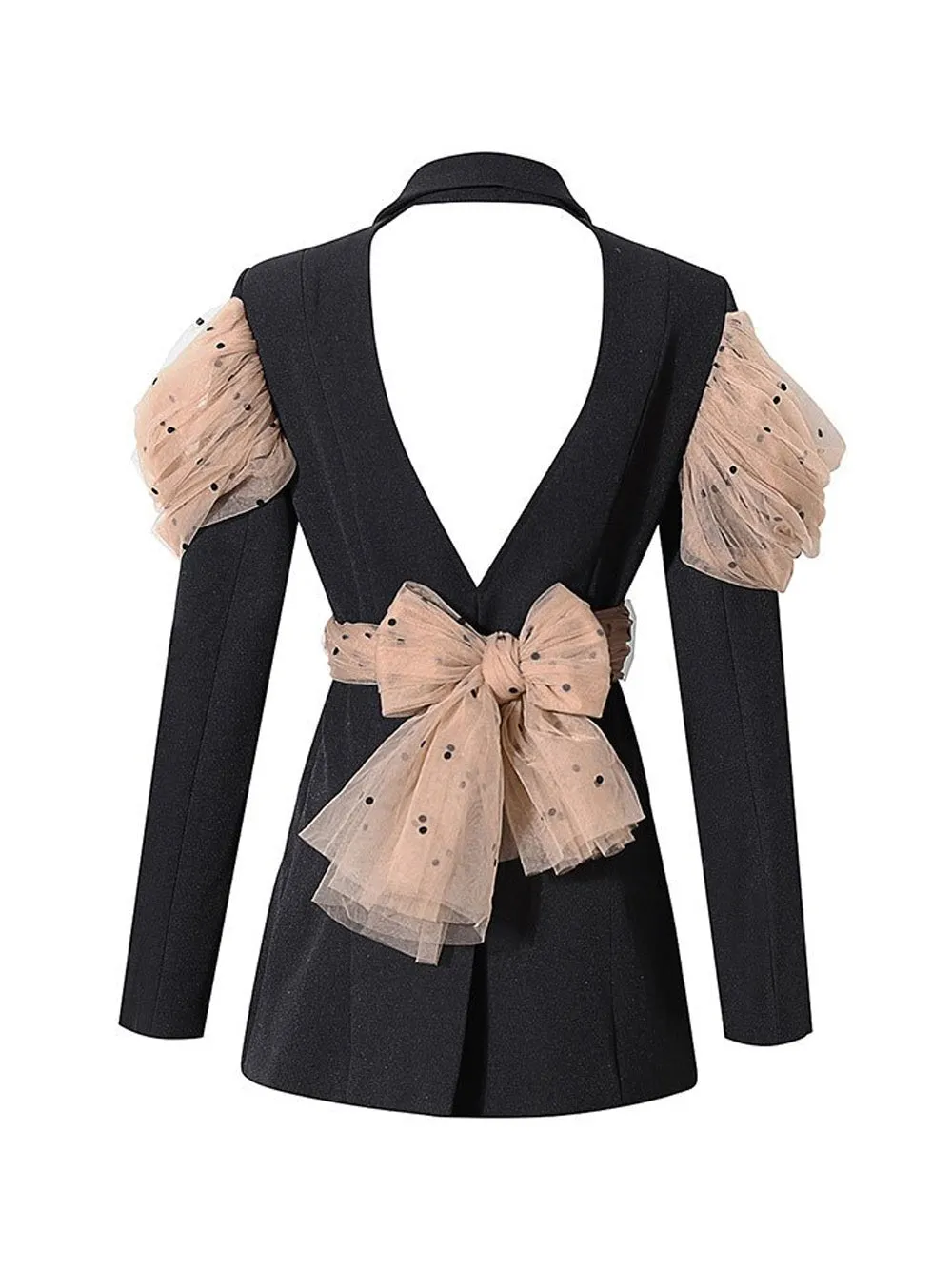 ARCO Blazer w Wrapped Mesh Bow-knot