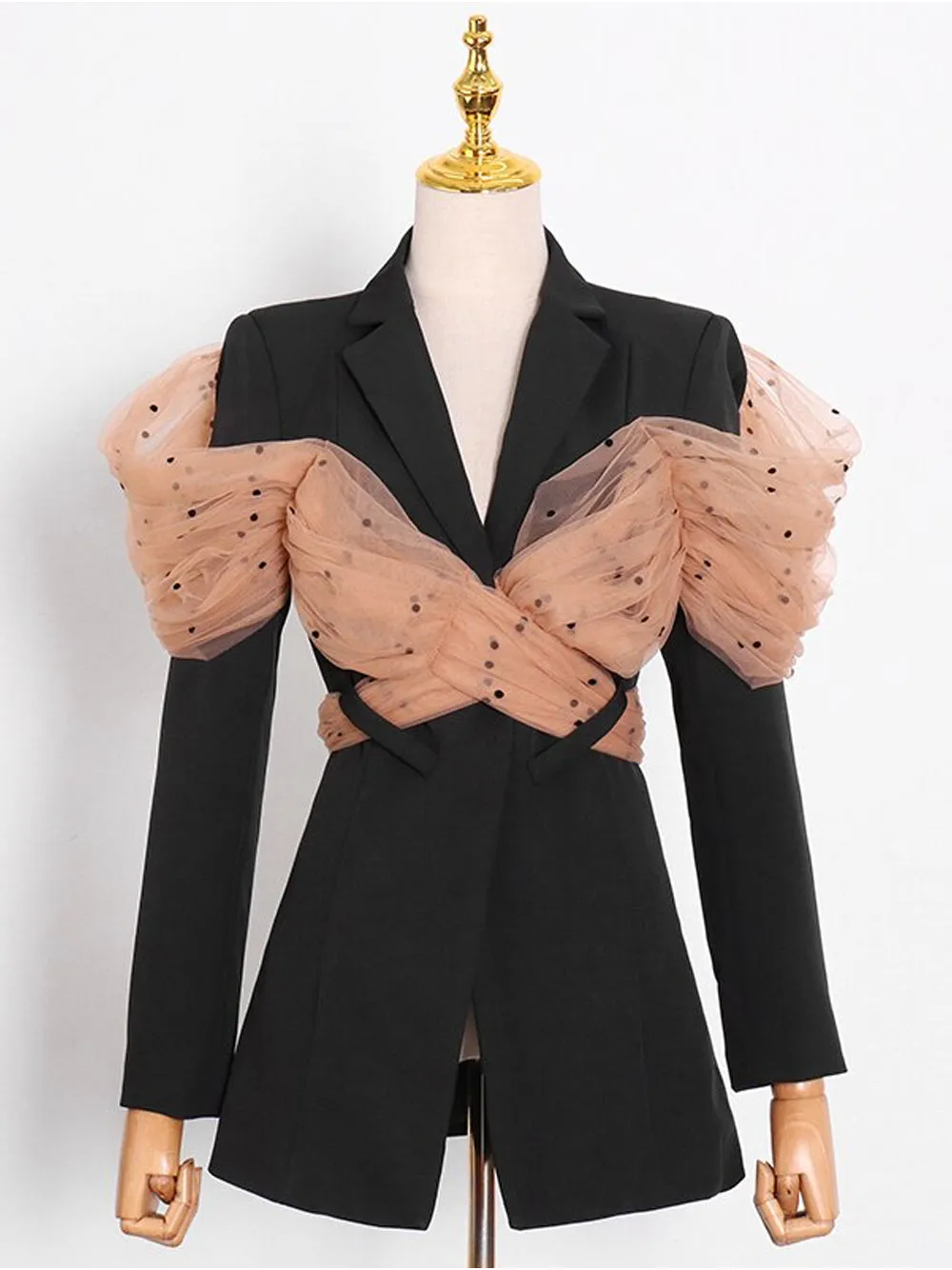 ARCO Blazer w Wrapped Mesh Bow-knot