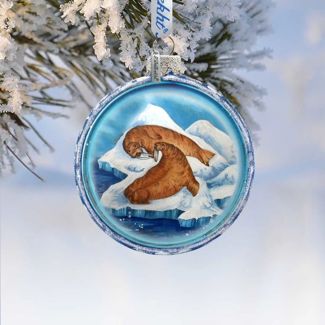 Arctic Family Glass Ornament by G. DeBrekht - Wildlife Holiday Décor - 764-012