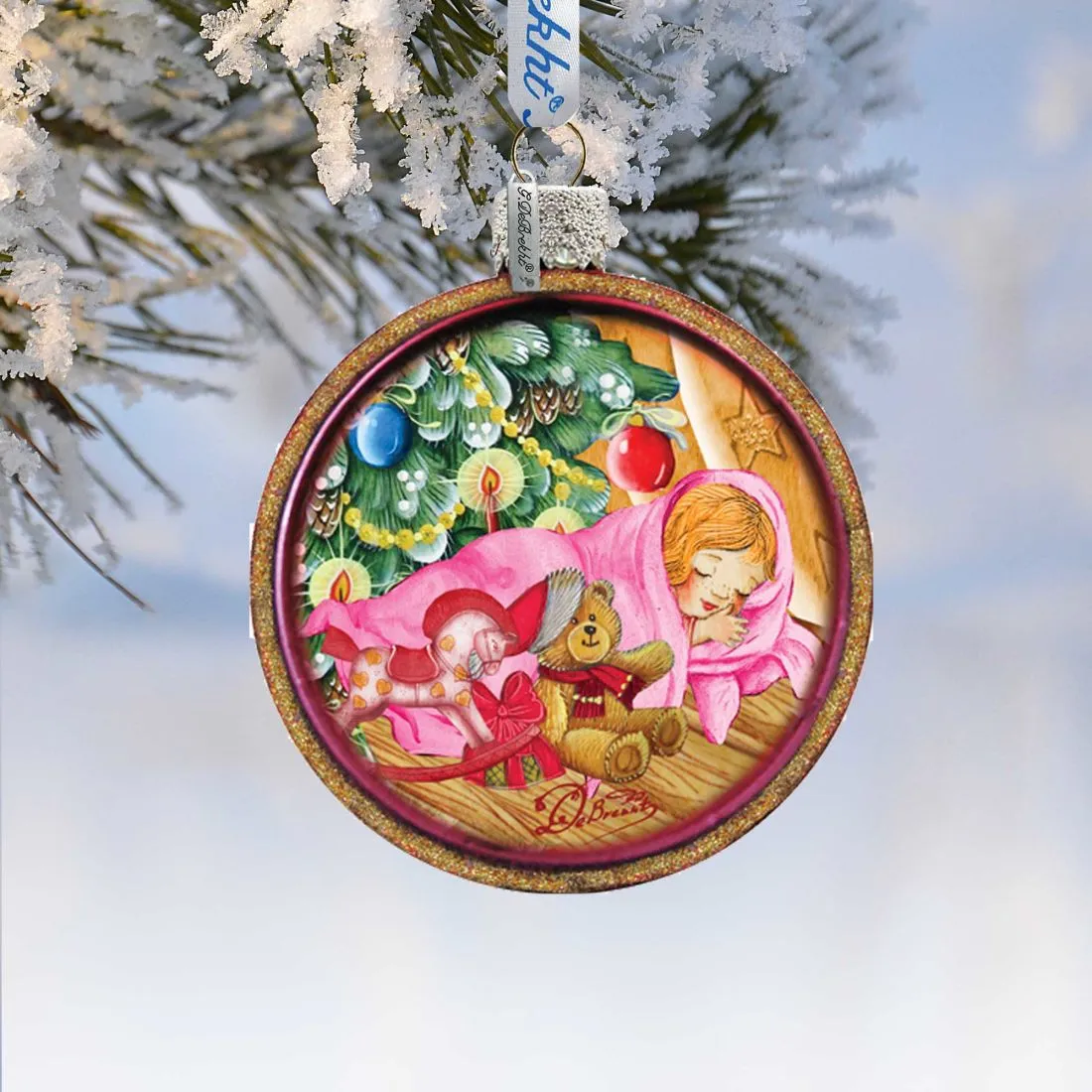 Ba 1st Christmas Cut Ball Glass Ornament by G. DeBrekht - Christmas Décor - 764-007