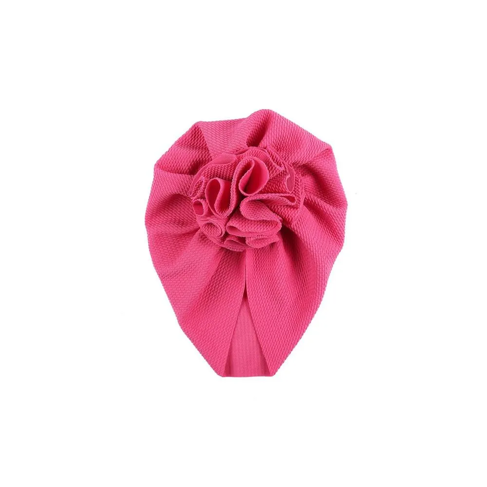 Baby Bobble Knot Turban in Fuchsia