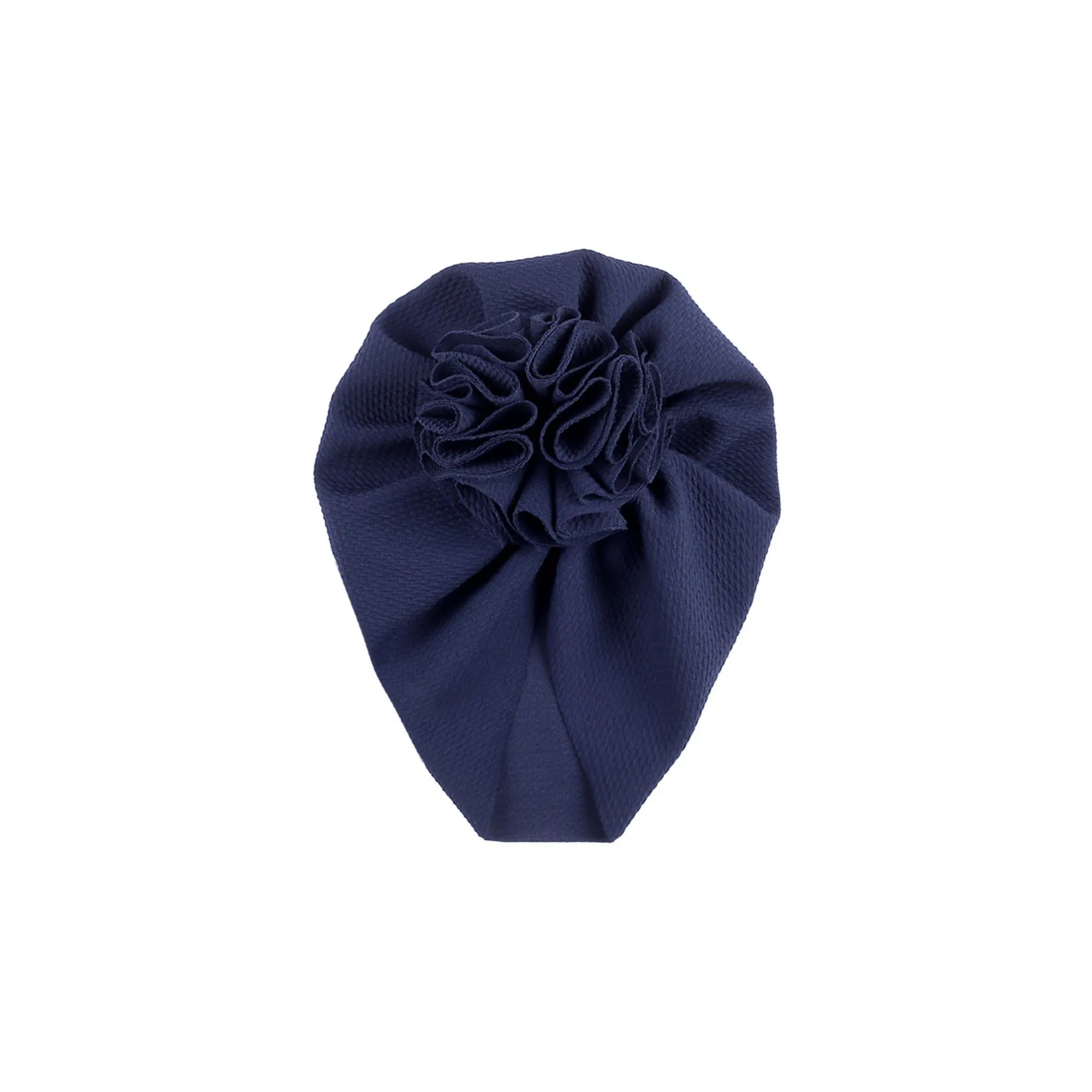 Baby Bobble Knot Turban in Navy