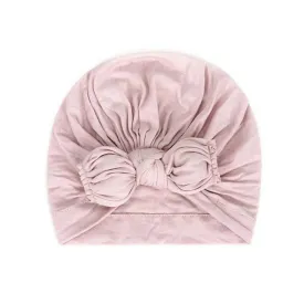 Baby Plain Stretchy Bow Knot Turban — Blush