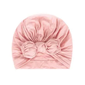 Baby Plain Stretchy Bow Knot Turban — Flamingo