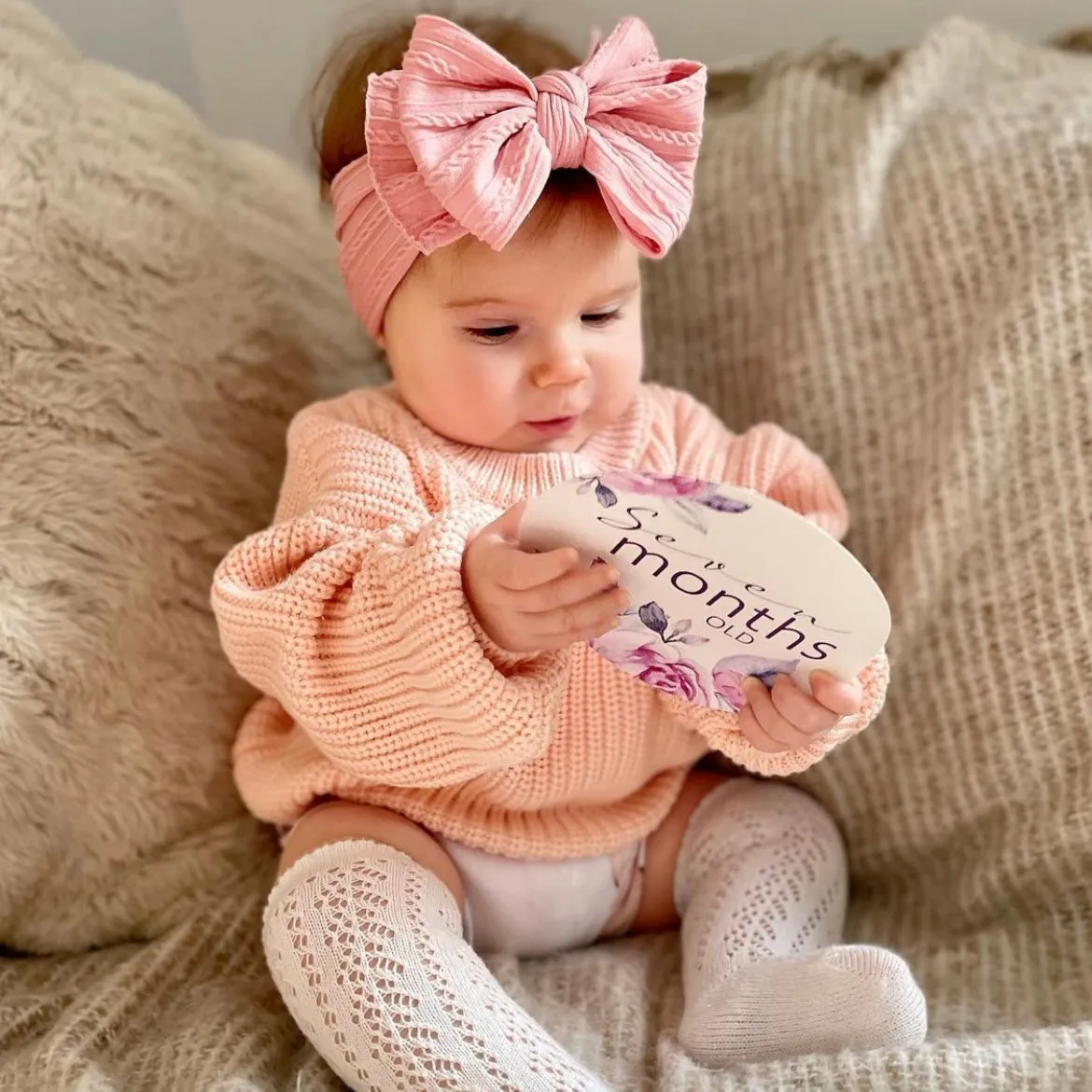 Baby Top Knot Double Bow Headband Powder Blue