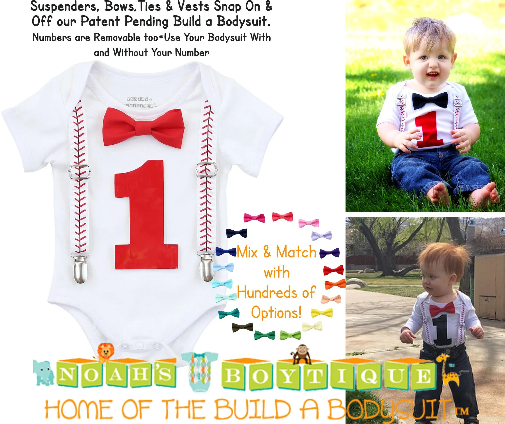 Baseball Theme First Birthday Outfit Red Bow