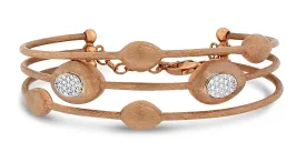 Beauvince Pulse Satin Diamond Bangle (0.25 ct Diamonds) in Rose Gold